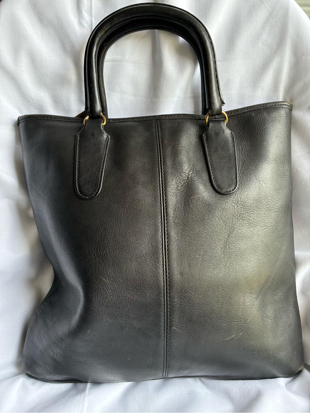 Bonnie Cashin For Meyers Vintage 1975-1979 Black Leather Satchel Briefcase